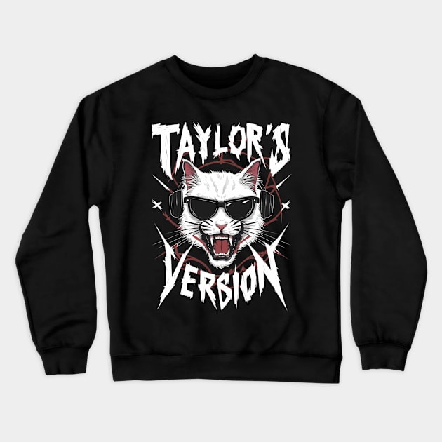 death metal taylors cat version Crewneck Sweatshirt by Aldrvnd